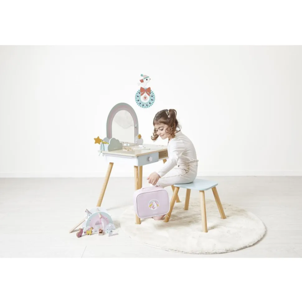 Coiffeuse en bois pour enfant licorne