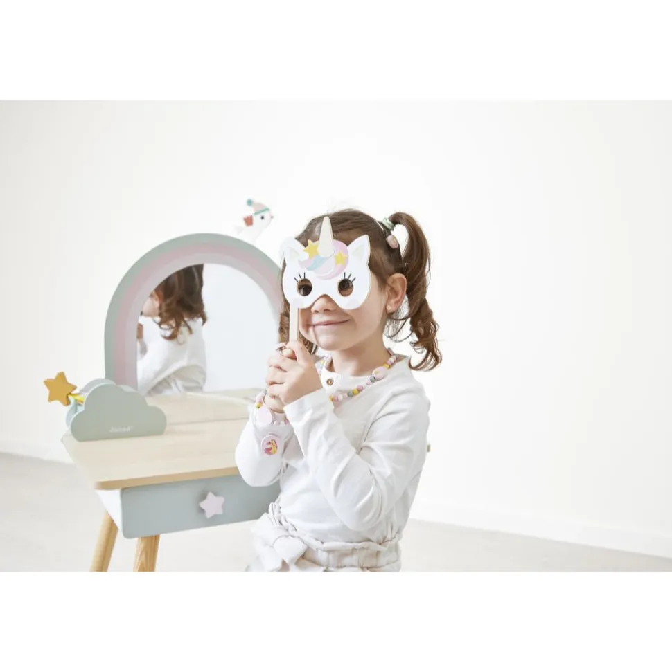 Coiffeuse en bois pour enfant licorne
