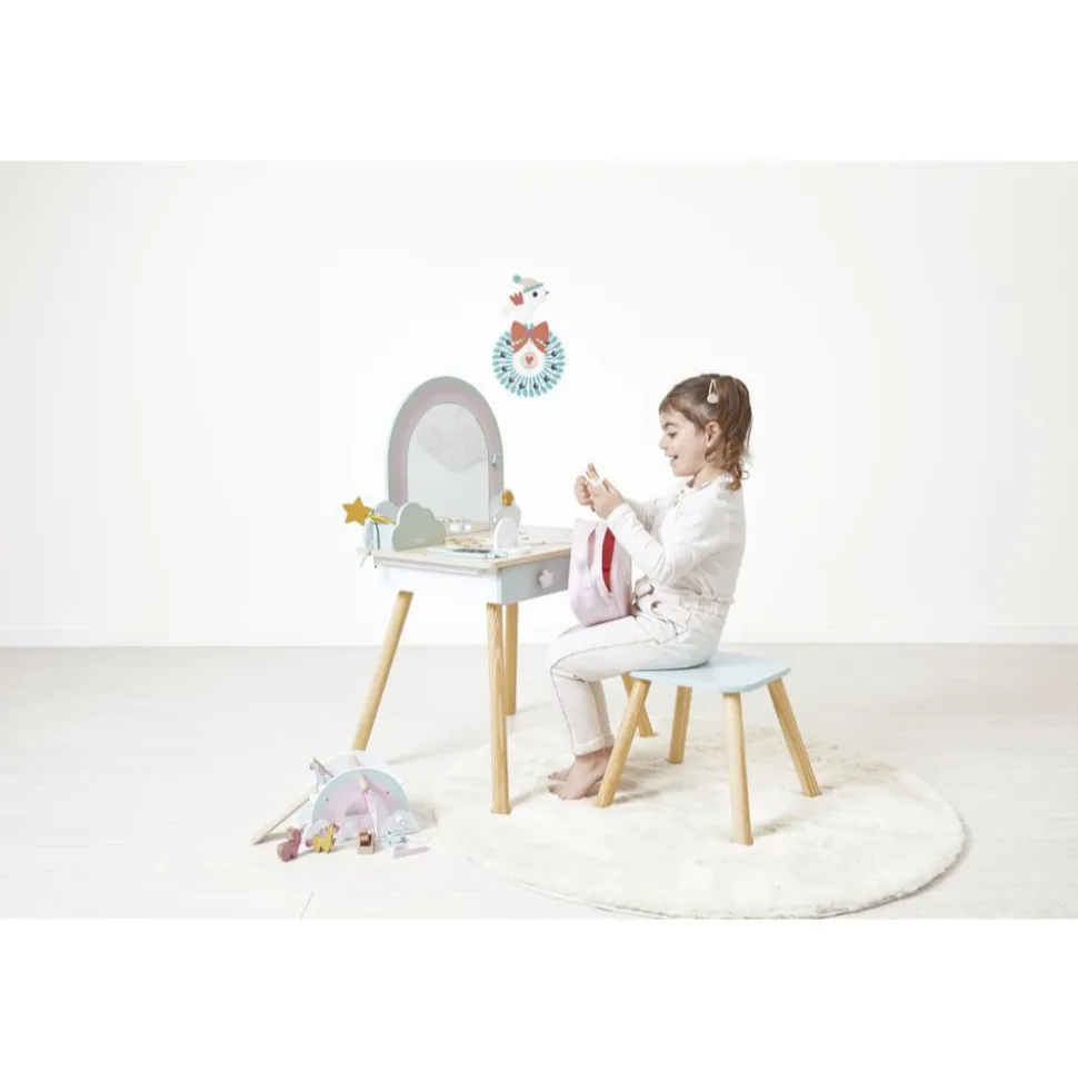Coiffeuse en bois pour enfant licorne