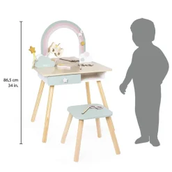 Coiffeuse en bois pour enfant licorne