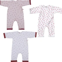 Combinaison doublée kimono blanc imprimé cœur 1 mois