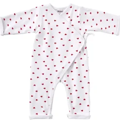 Combinaison doublée kimono blanc imprimé cœur 1 mois