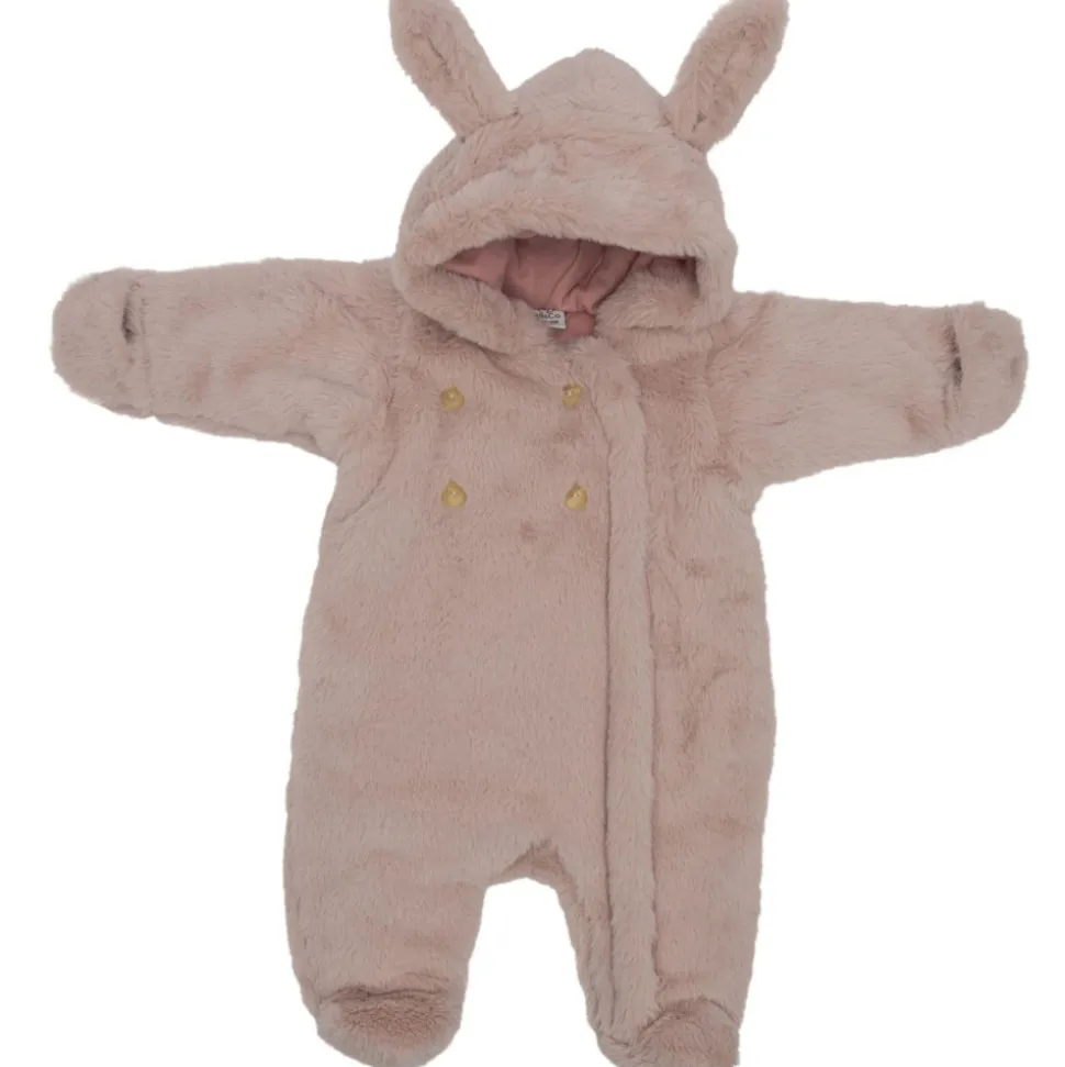 Combi pilote lapin en fausse fourrure angora - pétale 6-12 mois