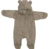Combi pilote ours en fausse fourrure angora beige 0-3 mois