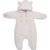 Combi pilote ourson en fausse fourrure angora ivoire 6/12 mois