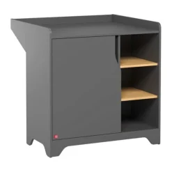 Commode avec plan à langer bois et graphite leaf