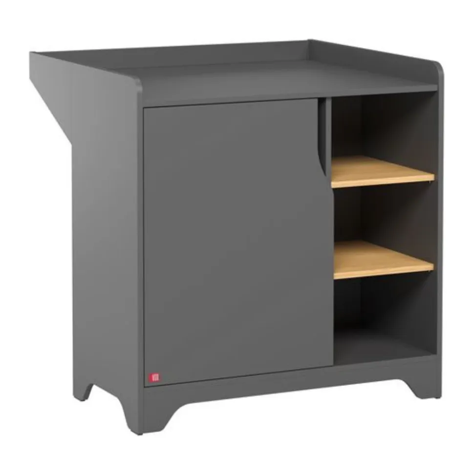 Commode avec plan à langer bois et graphite leaf