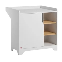 Commode avec plan à langer bois et blanc leaf