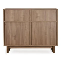 Commode avec 2 portes et 2 tiroirs kyo - walnut