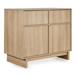 Commode avec 2 portes et 2 tiroirs kyo - honey ash