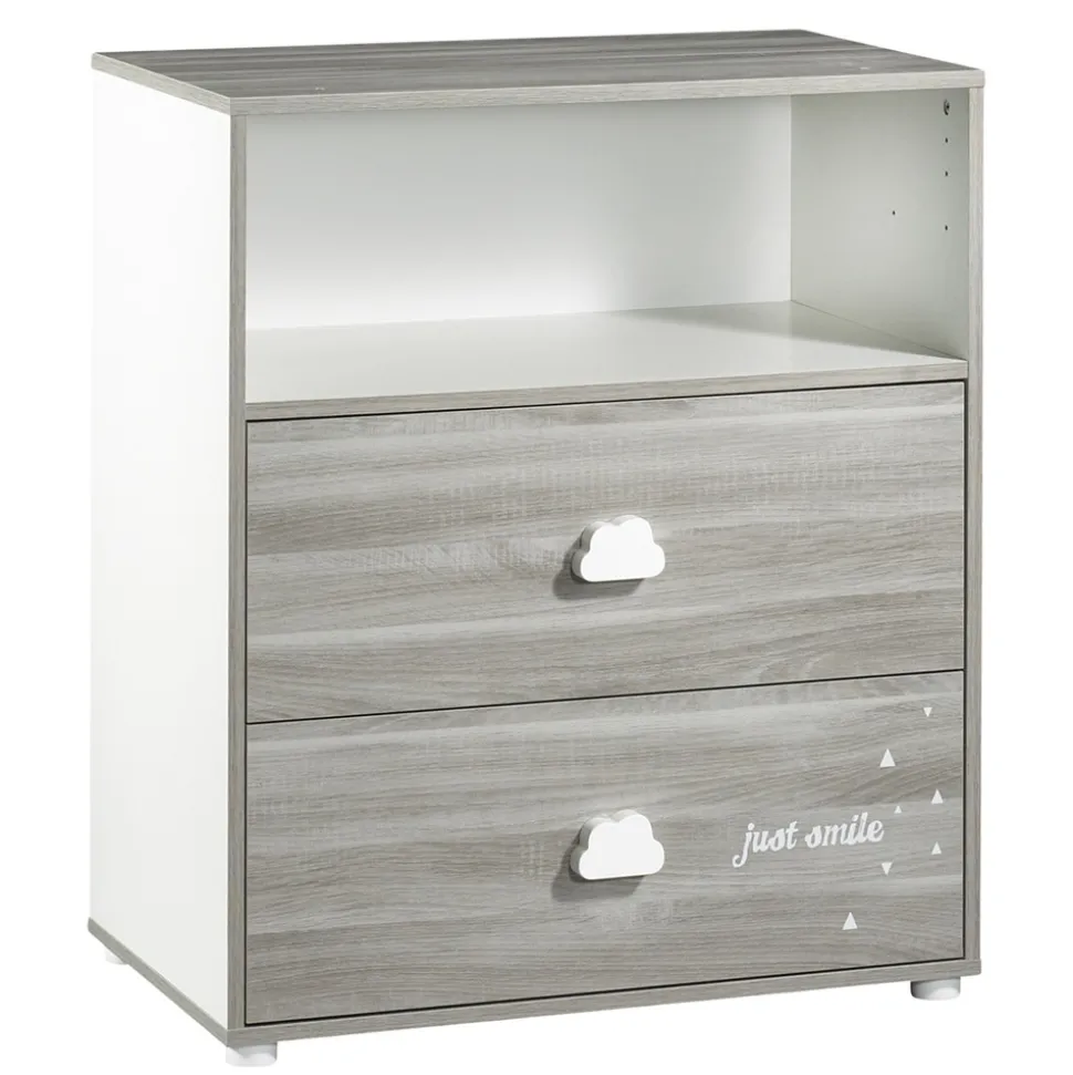 Commode bébé avec dispositif à langer smile chêne silex