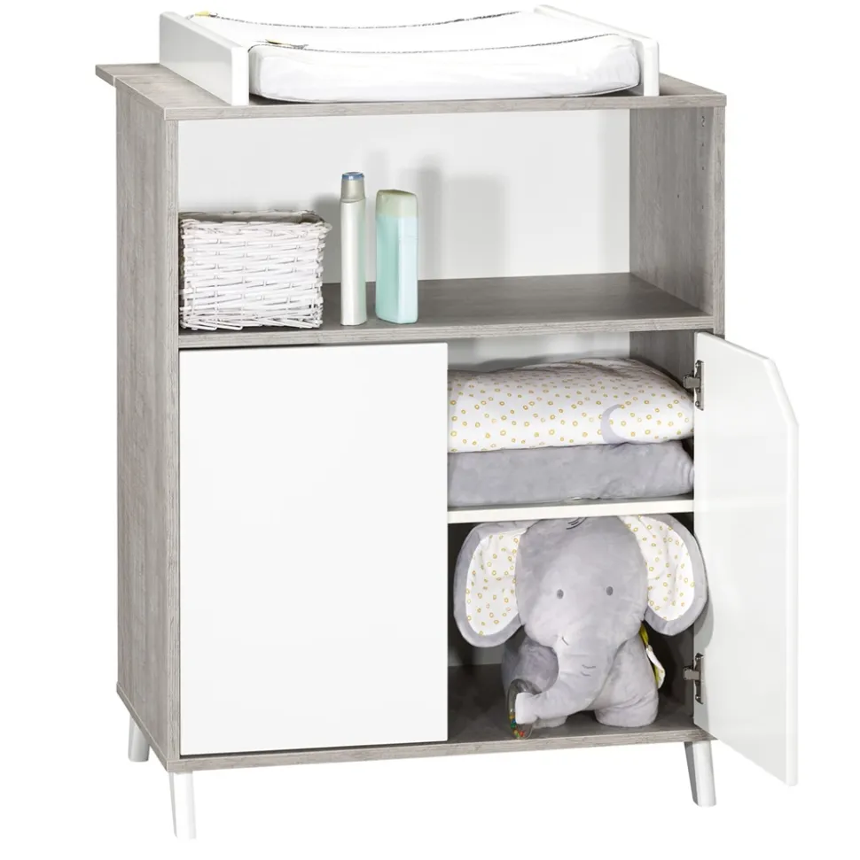 Commode bébé avec dispositif à langer scandi gris
