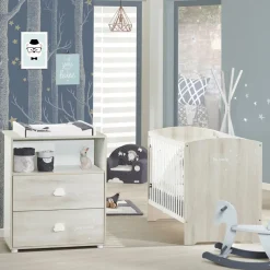 Commode bébé avec dispositif à langer smile hêtre cendré