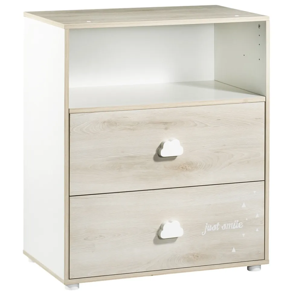Commode bébé avec dispositif à langer smile hêtre cendré