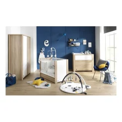Commode bébé 3 tiroirs antonin version bois et blanc