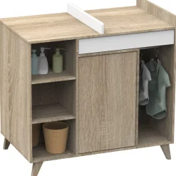 Commode bébé évolutive en bureau nova blanc lin
