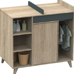 Commode bébé évolutive en bureau nova gris volcan