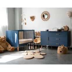 Commode bold blue bleu avec plan à langer