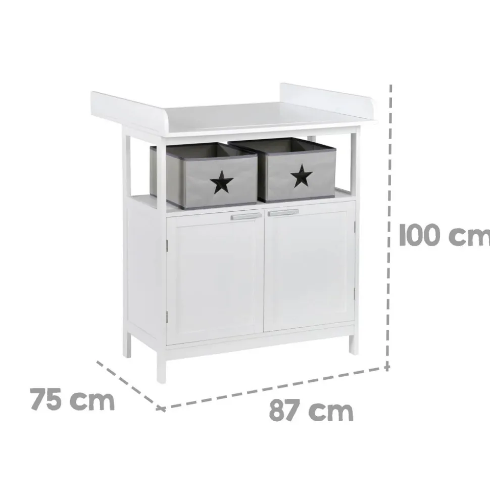Commode à langer hamburg à portes blanche