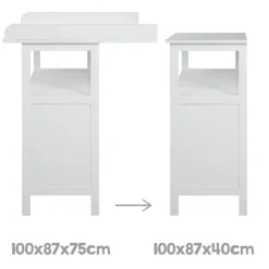Commode à langer hamburg à portes blanche