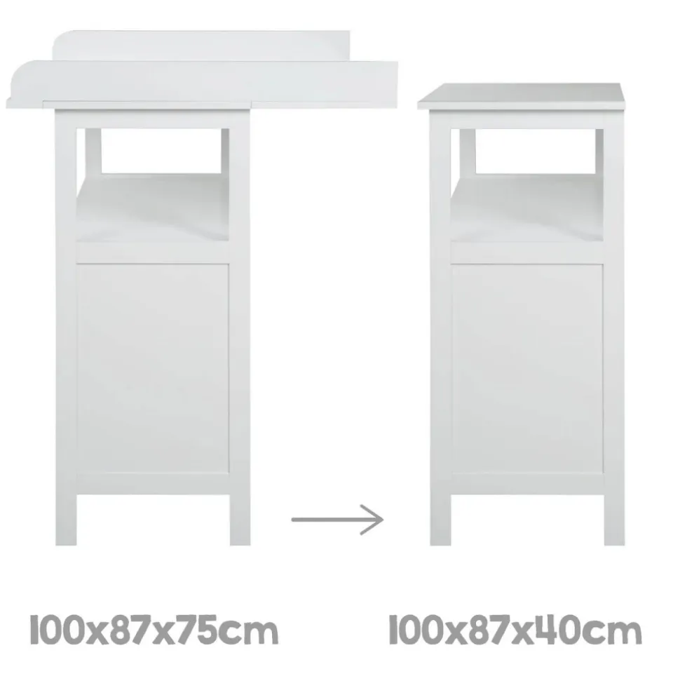 Commode à langer hamburg à portes blanche