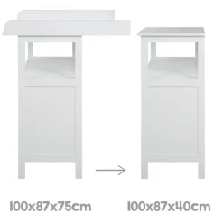 Commode à langer hamburg à portes grise