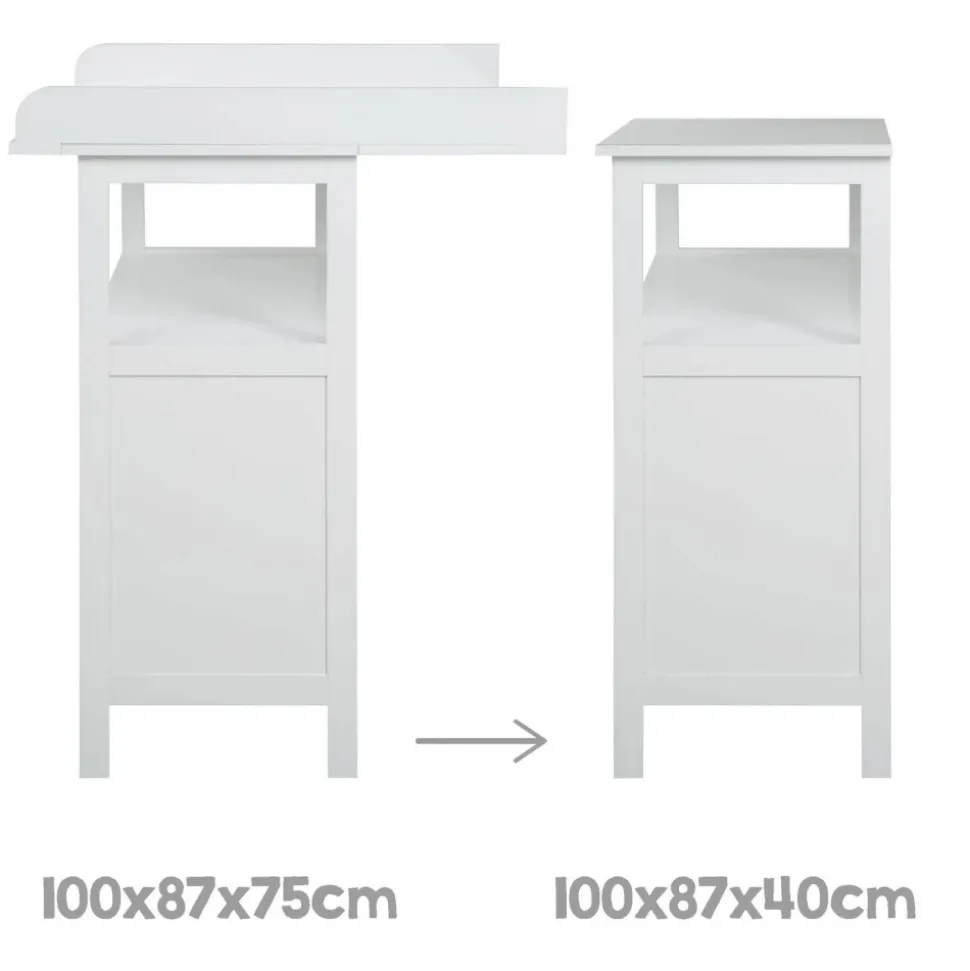 Commode à langer hamburg à portes grise