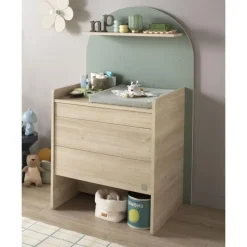 Commode à langer évolutive en bureau arche sauge
