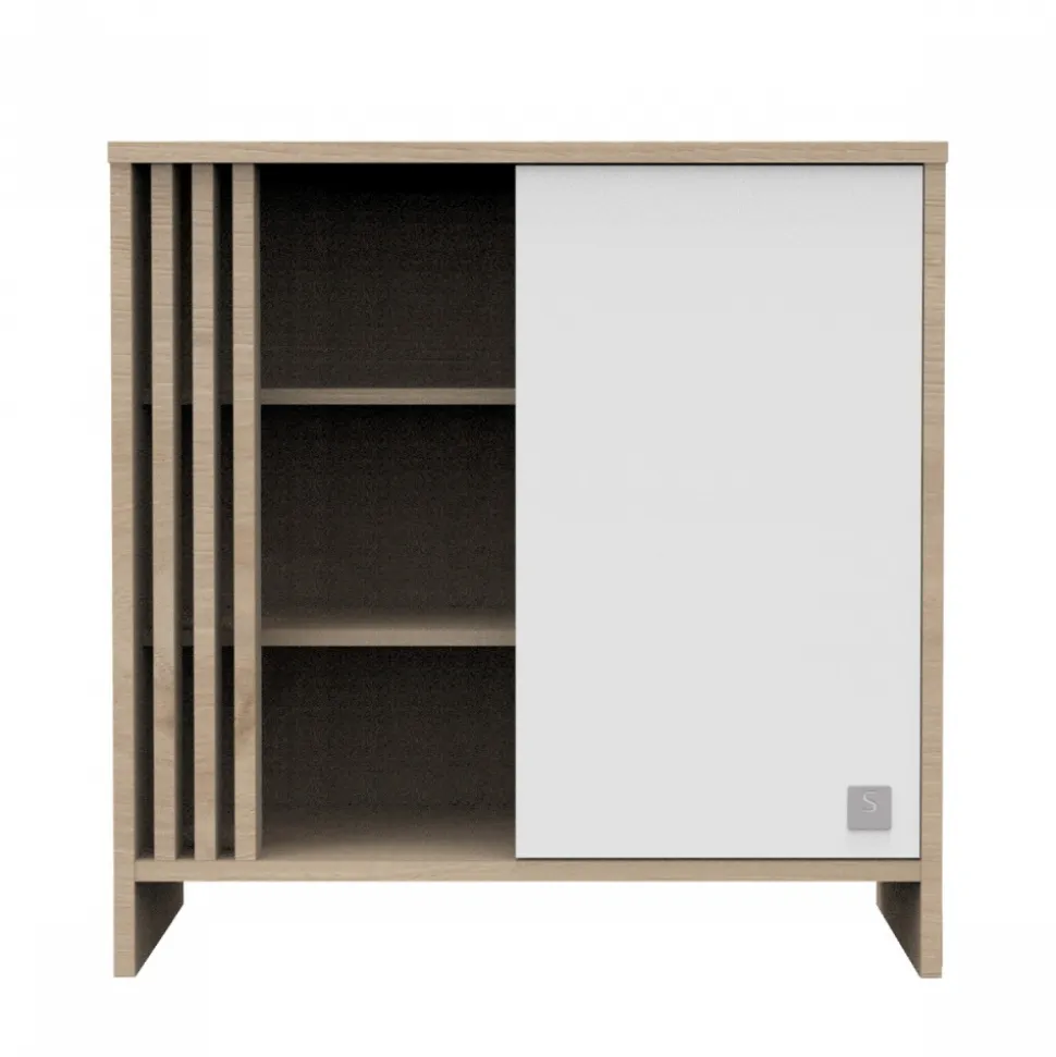 Commode porte et niches blanche tokyo