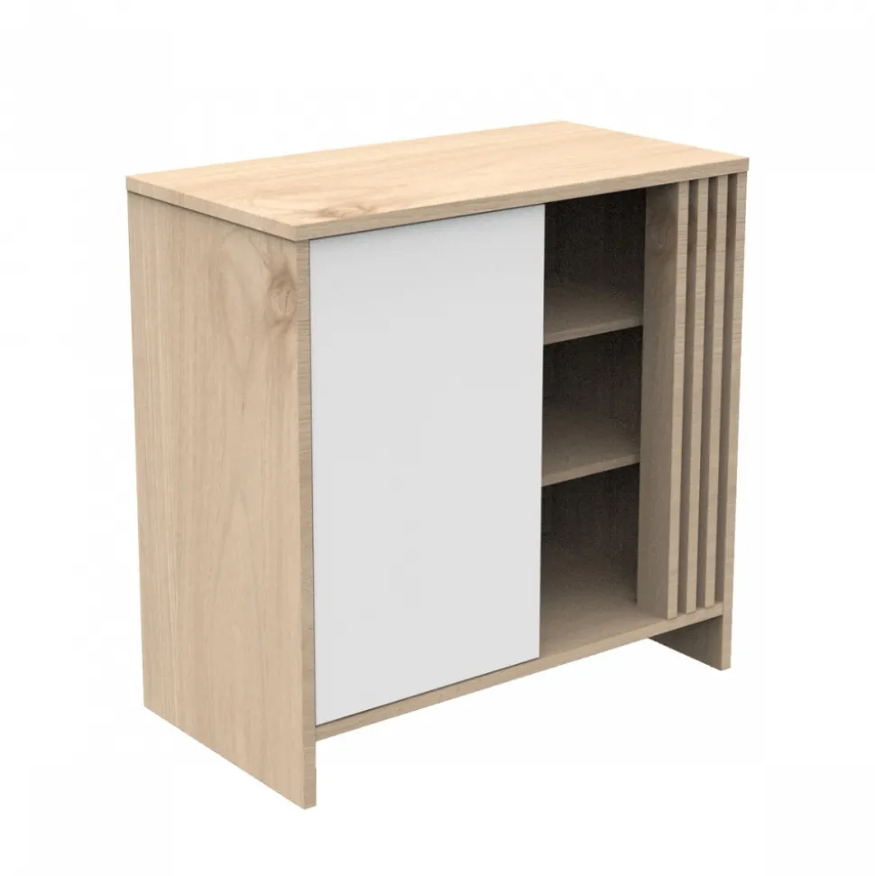 Commode porte et niches blanche tokyo