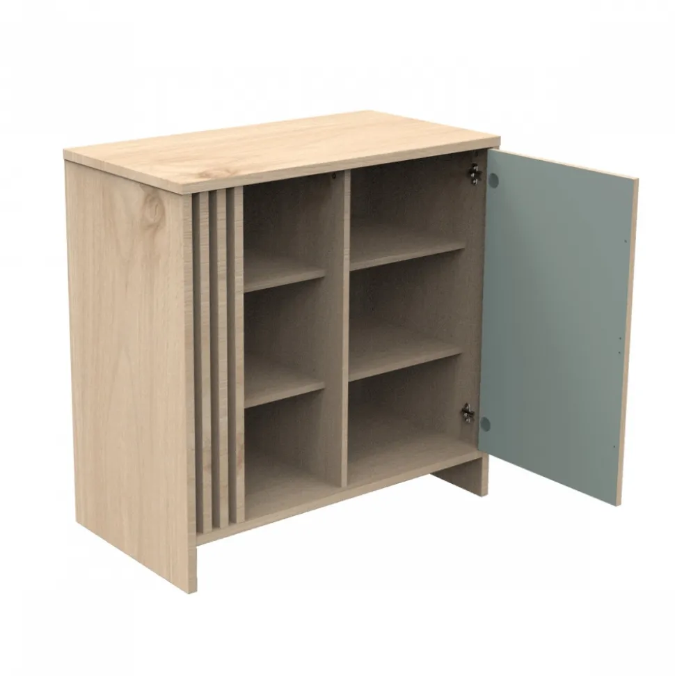 Commode porte et niches sauge tokyo