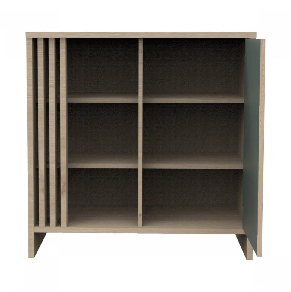 Commode porte et niches sauge tokyo