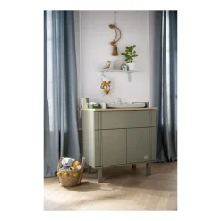 Commode 1 tiroir 2 portes eleonore kaki