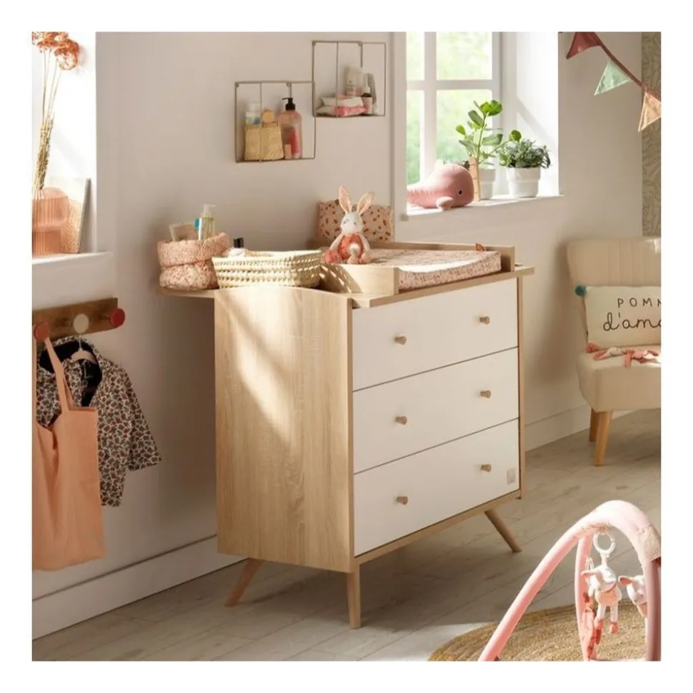 Commode 3 tiroirs access bois blanc