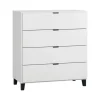 Commode 4 tiroirs blanc et noir simple