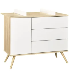 Commode 3 tiroirs blanc seventies