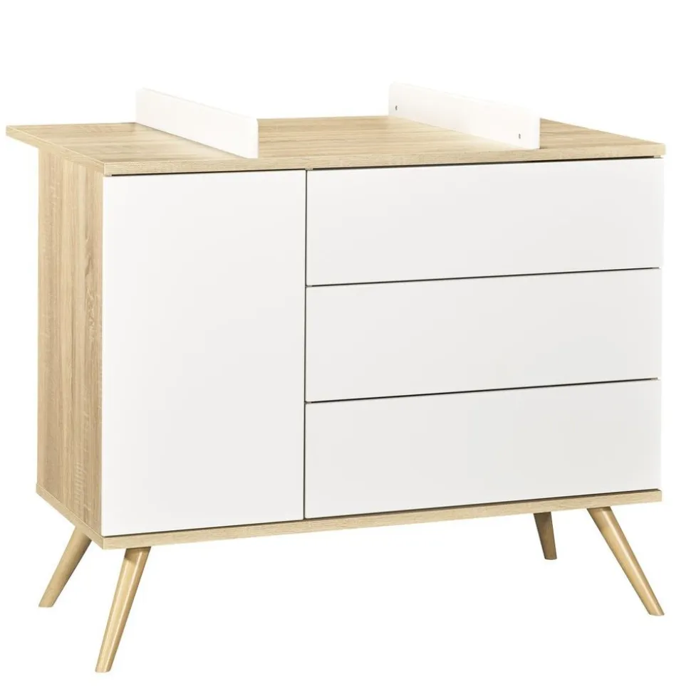 Commode 3 tiroirs blanc seventies