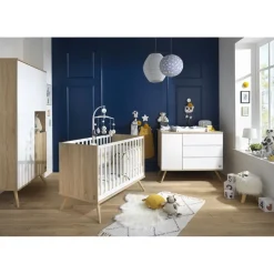 Commode 3 tiroirs blanc seventies
