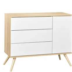Commode 3 tiroirs blanc seventies