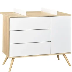 Commode 3 tiroirs blanc seventies