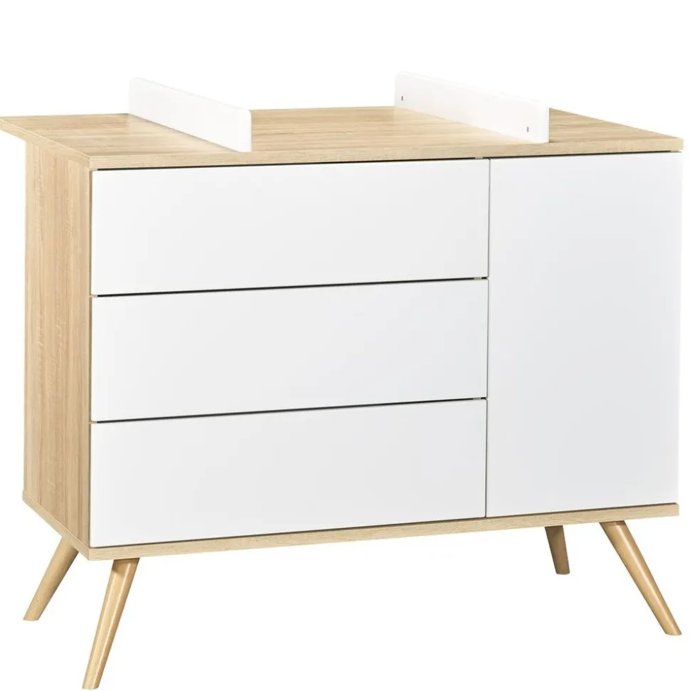 Commode 3 tiroirs blanc seventies