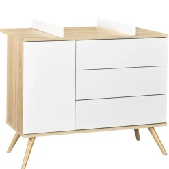 Commode 3 tiroirs blanc seventies