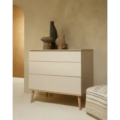 Commode 3 tiroirs flow argile et oak
