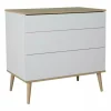 Commode 3 tiroirs flow white et oak