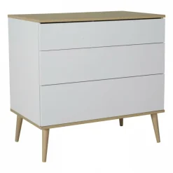 Commode 3 tiroirs flow white et oak