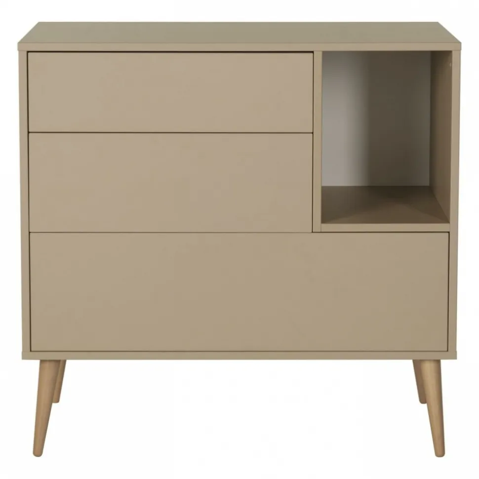 Commode 3 tiroirs 1 niche cocoon latte