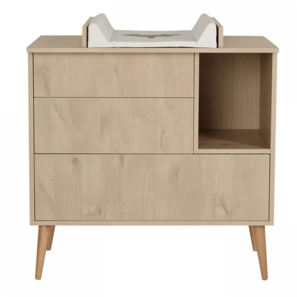 Commode 3 tiroirs 1 niche cocoon natural oak