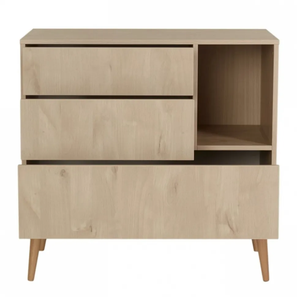 Commode 3 tiroirs 1 niche cocoon natural oak