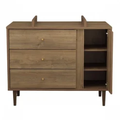 Commode 3 tiroirs 1 porte mokka
