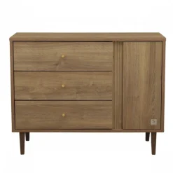Commode 3 tiroirs 1 porte mokka